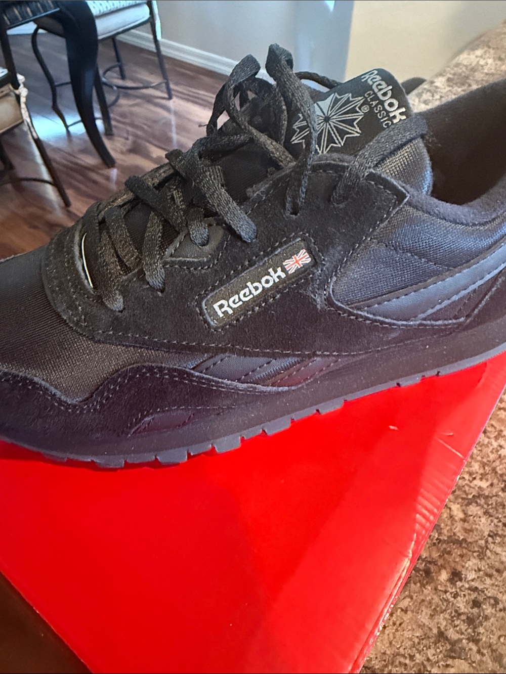 Reebok Men's Black Classic Suede & Nylon Sneaker